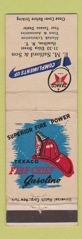 Matchbook Cover - EM Safford Texaco oil gas Hamilton NY
