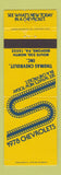 Matchbook Cover - 1978 Chevrolet Thomas Bedford PA