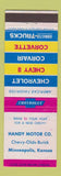 Matchbook Cover - 1963 Chevrolet Handy Oldsmobile Buick Minneapolis MN