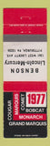 Matchbook Cover - 1977 Lincoln Mercury Benson Pittsburgh PA WEAR