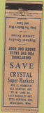 Matchbook Cover - Crystal Super Market Minneapolis MN WORN