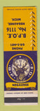 Matchbook Cover - Elks Lodge Negaunee MI