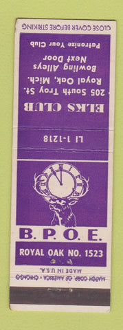 Matchbook Cover - Elks Lodge Club Royal Oak MI