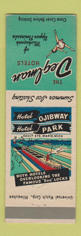 Matchbook Cover - Deglman Hotels Sault Ste Marie MI Ojibway Park