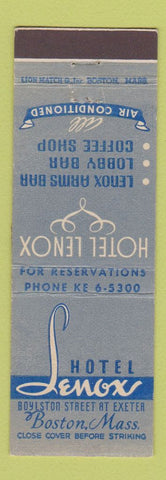 Matchbook Cover - Hotel Lenox Boston MA