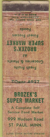 Matchbook Cover - Brozek's Super Market ST Paul MN WORN