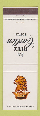 Matchbook Cover - Ritz Carlton Boston MA hotel