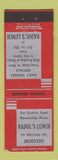 Matchbook Cover - Nadol's Lunch Boston MA
