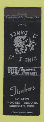 Matchbook Cover - Timbers Restaurant Southgate MI