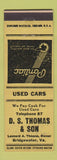 Matchbook Cover - DS Thomas Son Poantic Bridgewater VA