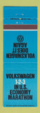 Matchbook Cover - Volkswagen Cars