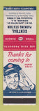 Matchbook Cover - Esso oil gas Central Parking Station Newark NJ