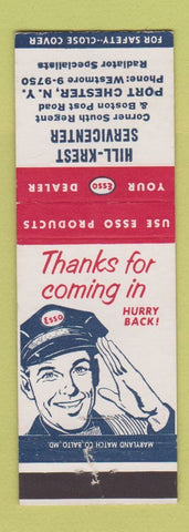 Matchbook Cover - Esso oil gas Hill Krest Port Chester NY