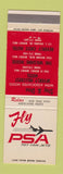 Matchbook Cover - PSA Airlines Beverly Hills CA Hotels