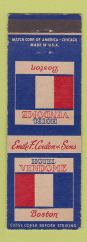 Matchbook Cover - Hotel Vendome Boston MA