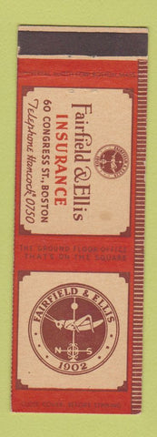 Matchbook Cover - Fairfield Ellis Insurance Boston MA