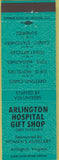 Matchbook Cover - Arlington Hospital Gift Shop VA teal