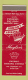 Matchbook Cover - Patriot Cocktail Lounge Boston MA