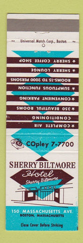Matchbook Cover - Sherry Biltmore Hotel Boston MA