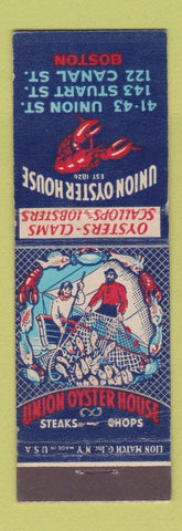 Matchbook Cover - Union Oyster House Boston MA