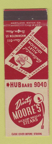 Matchbook Cover - Dinty Moore's Steaks Boston MA WEAR