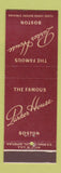 Matchbook Cover - Parker House Boston MA DD Bean