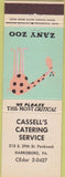 Matchbook Cover - Cassell's Catering Harrisburg PA