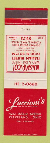 Matchbook Cover - Luccioni's Italian Restaurant Cleveland OH