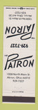 Matchbook Cover - The Patron Akron OH