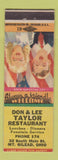 Matchbook Cover - Don & Lee Taylor Restaurant Mount Gilead OH