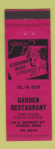 Matchbook Cover - Garden Restaurant Akron OH