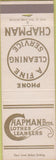 Matchbook Cover - Chapman Bros Clothes Cleaners cleaing