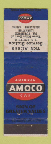 Matchbook Cover - Amoco oil gas Ten Acres PA