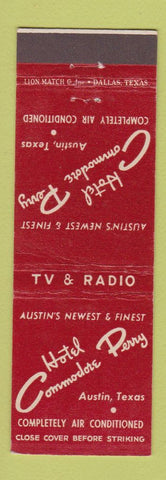 Matchbook Cover - Hotel Commodore Perry Austin TX