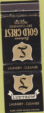 Matchbook Cover - Gold Crest Dry Clearing Luetzow Milwaukee WI