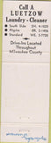 Matchbook Cover - Gold Crest Dry Clearing Luetzow Milwaukee WI