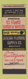 Matchbook Cover - General Plumbing Supply Dallas TX