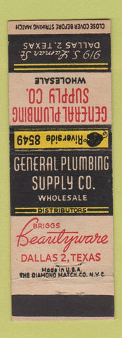 Matchbook Cover - General Plumbing Supply Dallas TX