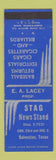 Matchbook Cover - Stag News Stand Galveston TX billiards baseball