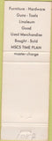Matchbook Cover - Bargain Barn Furniture Ashville NY