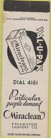 Matchbook Cover - Miraclean Laundry Kalamazoo MI SAMPLE