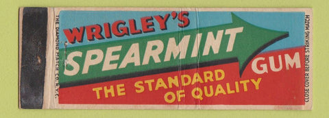 Matchbook Cover - Wrigley's Spearmint Gum Full Length