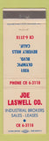 Matchbook Cover - Joe Laswell Industrial Brokers Sales Beverly Hills CA