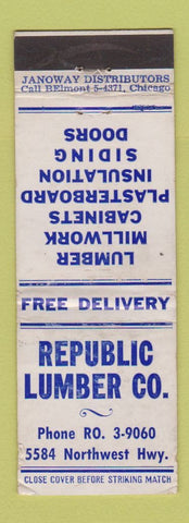 Matchbook Cover - Republic Lumber WEAR
