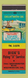 Matchbook Cover - Dick's Flying A oil gas Westminster CA