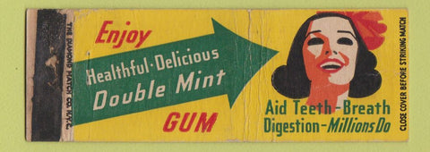 Matchbook Cover - Wrigley's Double Mint Gum girlie WEAR Full Length