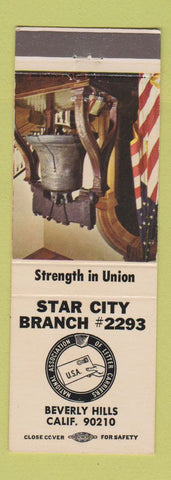 Matchbook Cover - Association of Letter Carriers Beverly Hills CA