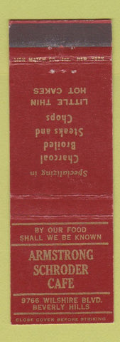 Matchbook Cover - Armstrong Schroder Cafe Beverly Hills CA