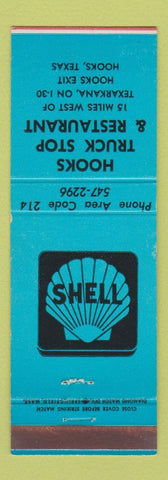 Matchbook Cover - Hooks Truck Stop Shell oil gas Hooks TX