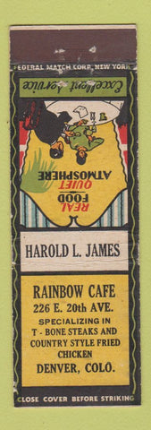 Matchbook Cover - Rainbow Cafe Denver Colorado  FEDERAL LONG